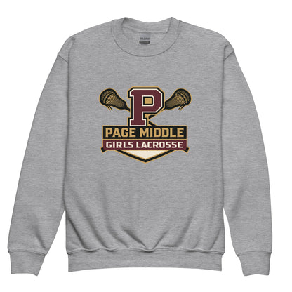 Classic | Youth Sweatshirt | Page Middle Girls Lacrosse | Block P Logo