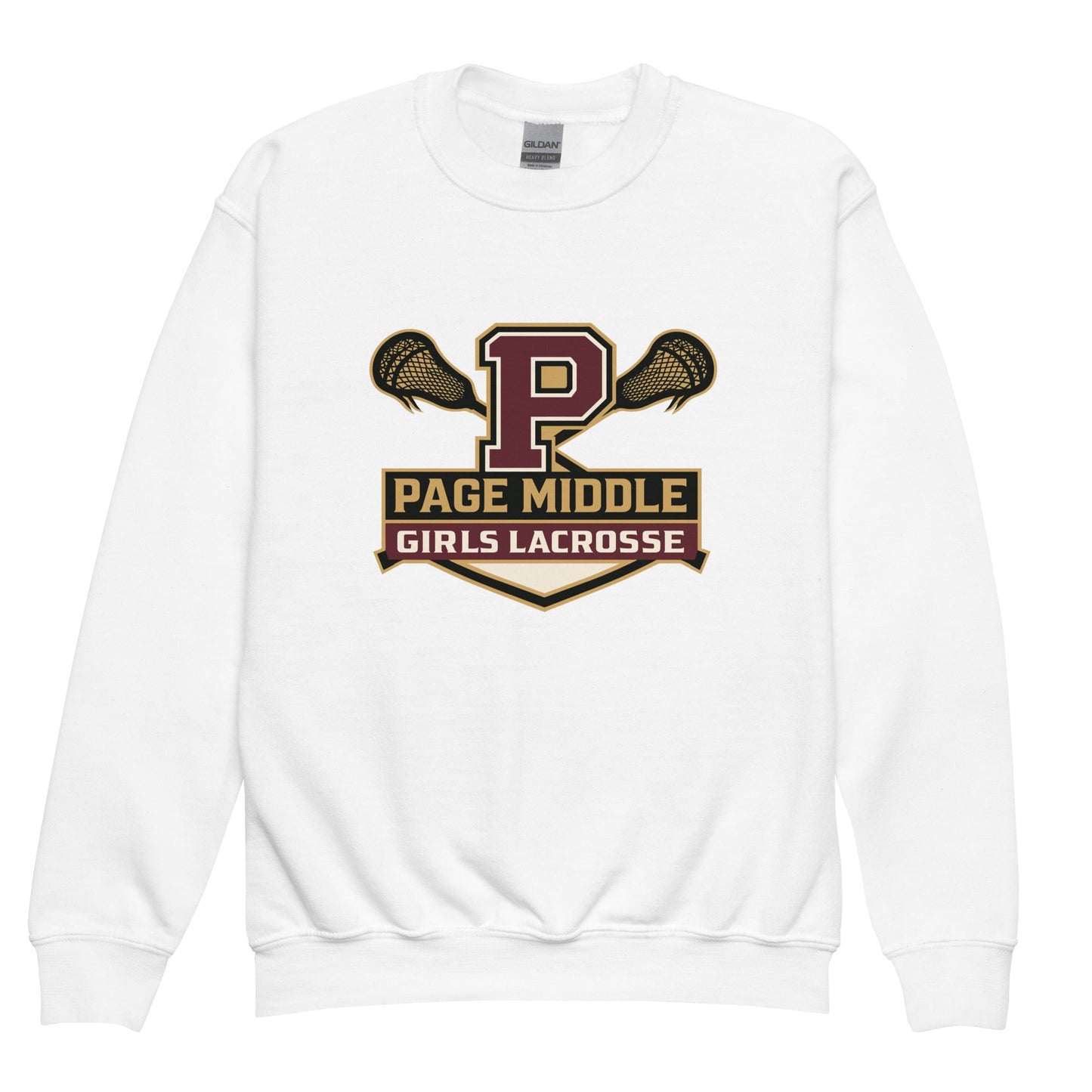 Classic | Youth Sweatshirt | Page Middle Girls Lacrosse | Block P Logo