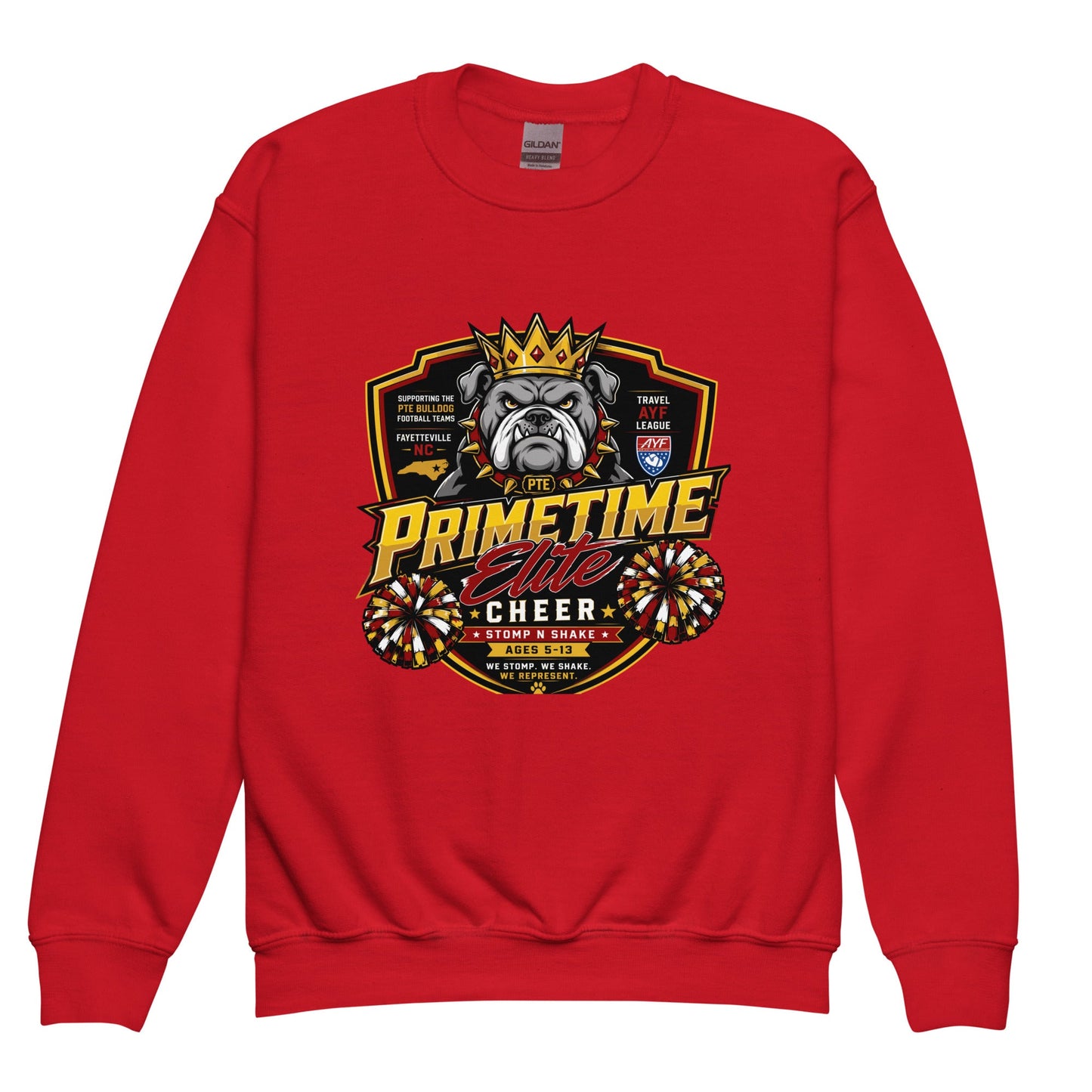 Classic | Youth Sweatshirt | PTE Bulldog Cheer | Shield Logo
