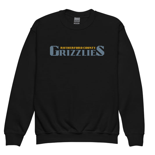 Classic | Youth Sweatshirt | Rutherford County Grizzlies Football | Alt Script Logo