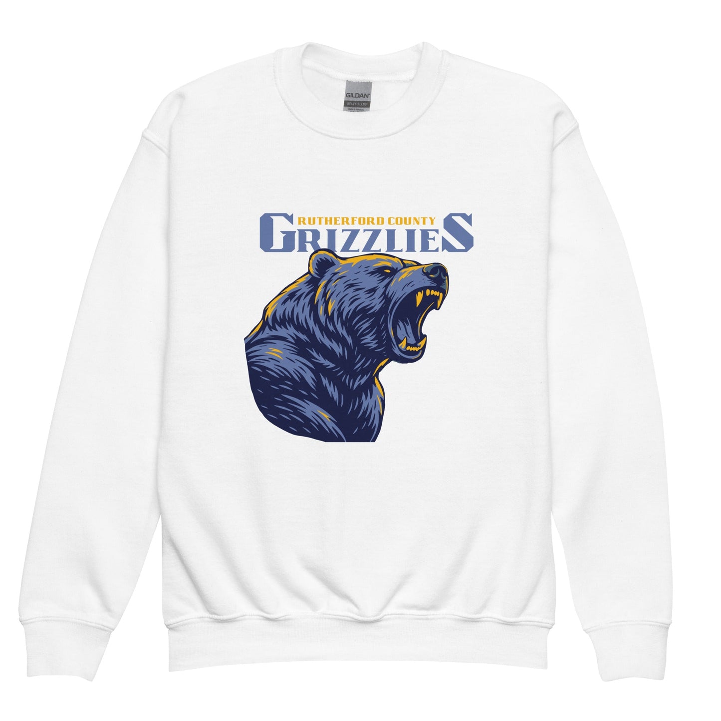 Classic | Youth Sweatshirt | Rutherford County Grizzlies Football | Big Grizzlies Logo
