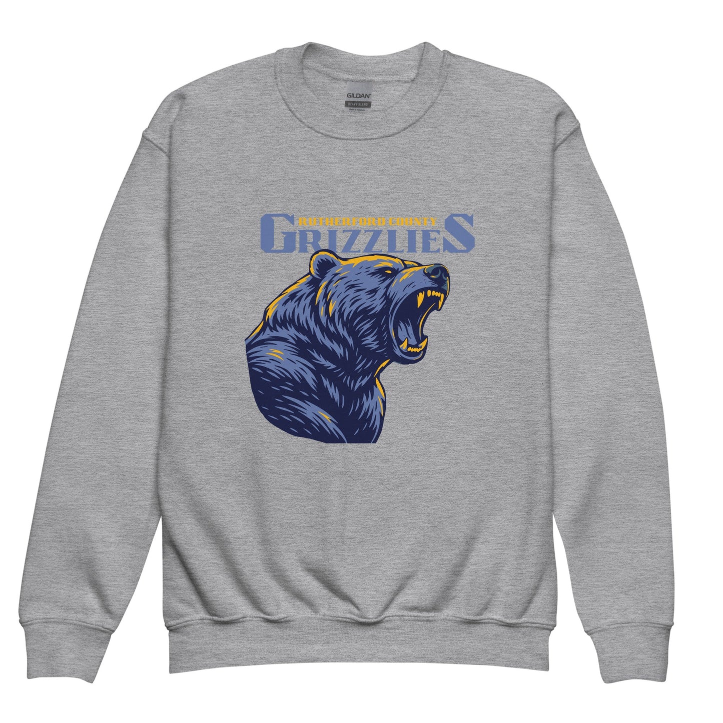 Classic | Youth Sweatshirt | Rutherford County Grizzlies Football | Big Grizzlies Logo