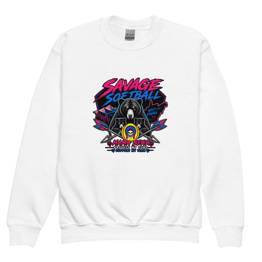 Classic | Youth Sweatshirt | Savage Softball | Mascot Logo