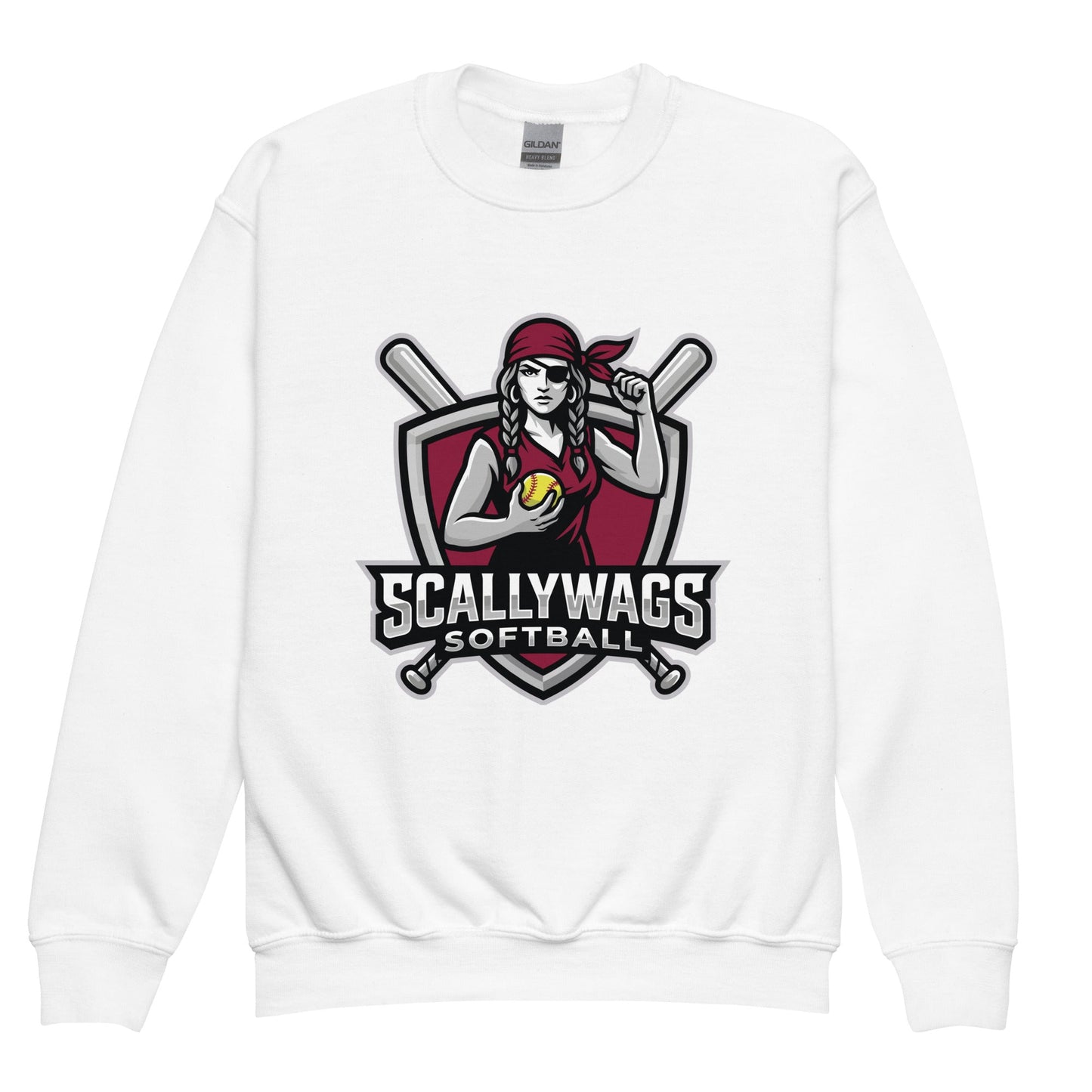Classic | Youth Sweatshirt | Scallywags Softball | Crest Logo