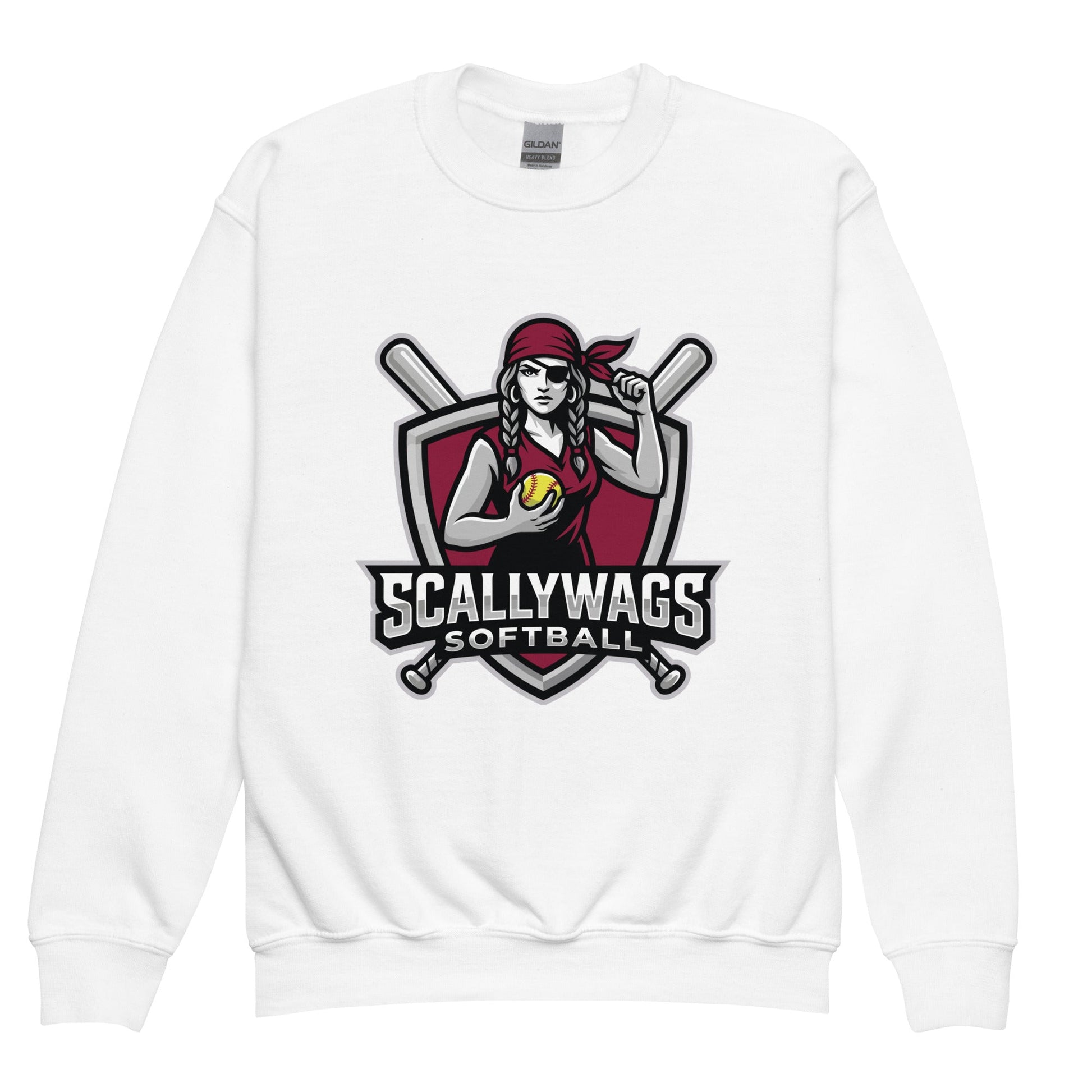 Classic | Youth Sweatshirt | Scallywags Softball | Crest Logo