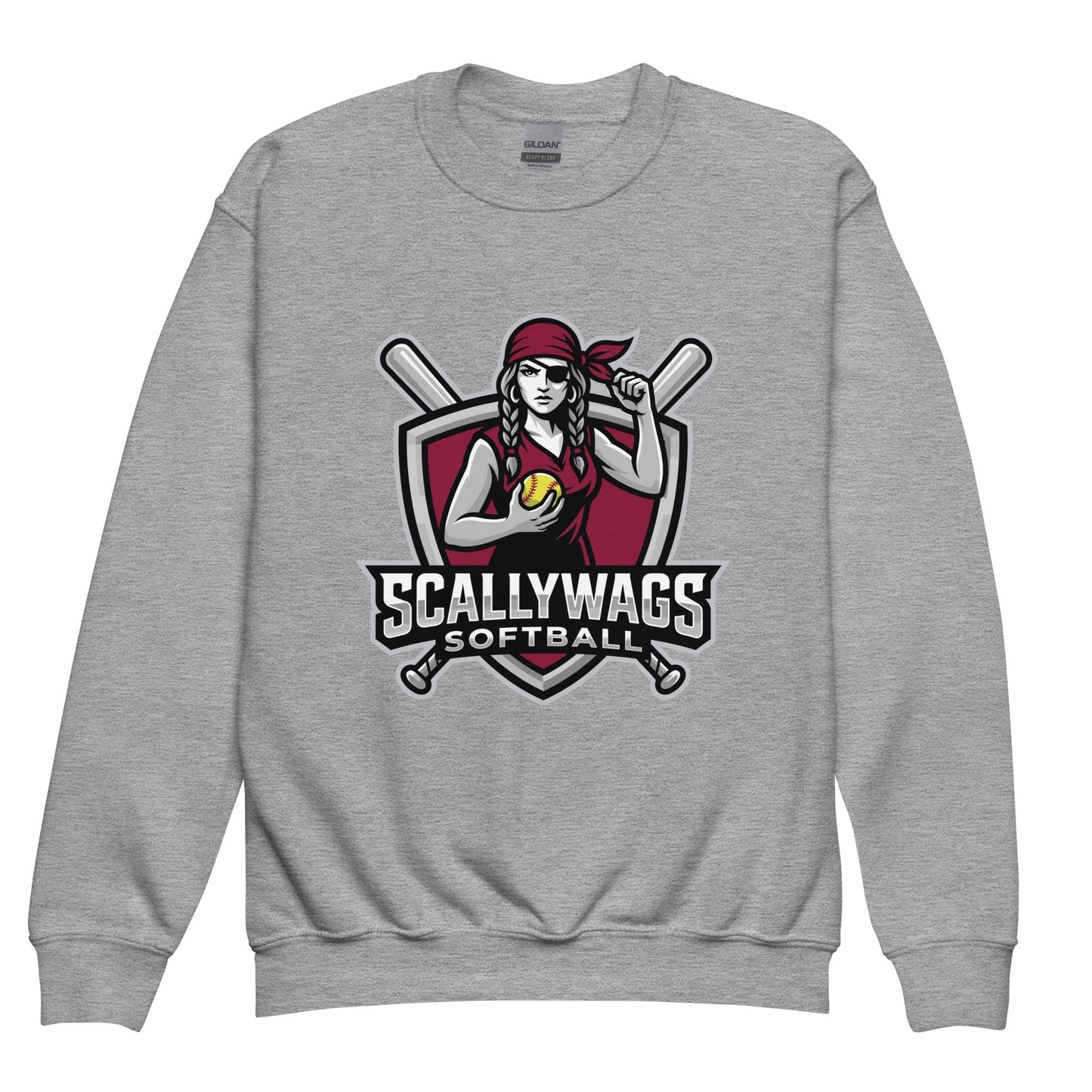 Classic | Youth Sweatshirt | Scallywags Softball | Crest Logo