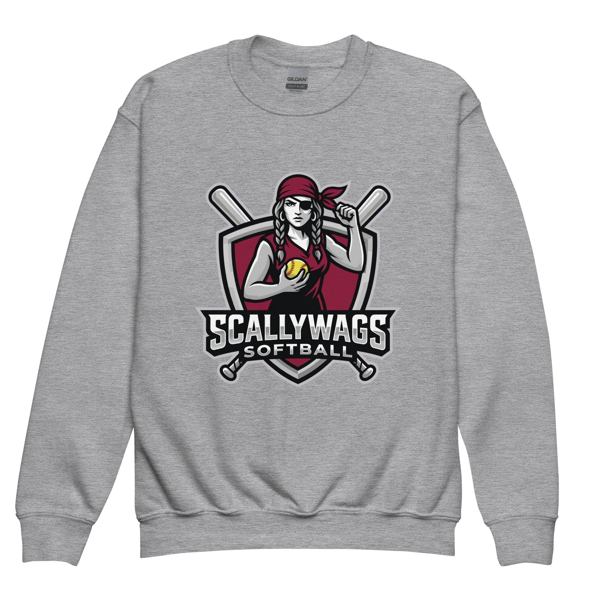 Classic | Youth Sweatshirt | Scallywags Softball | Crest Logo