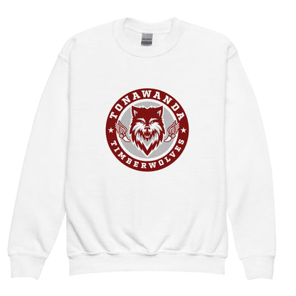 Classic | Youth Sweatshirt | Tonawanda High School Track and Field | Mascot Badge Logo