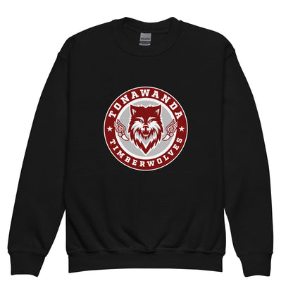 Classic | Youth Sweatshirt | Tonawanda High School Track and Field | Mascot Badge Logo