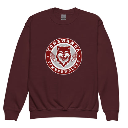Classic | Youth Sweatshirt | Tonawanda High School Track and Field | Mascot Badge Logo