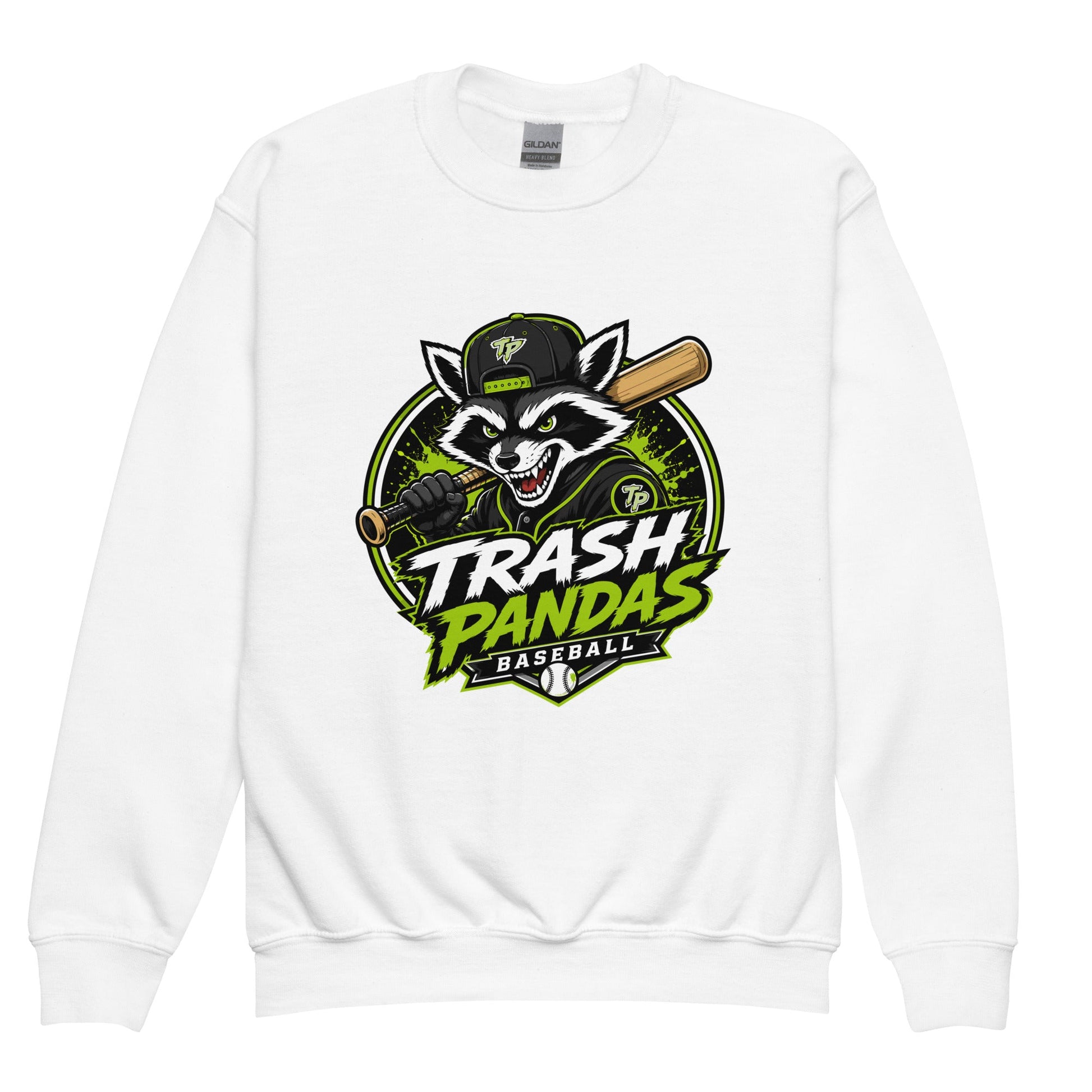 Classic | Youth Sweatshirt | Trash Pandas Baseball Organization | Mascot Logo
