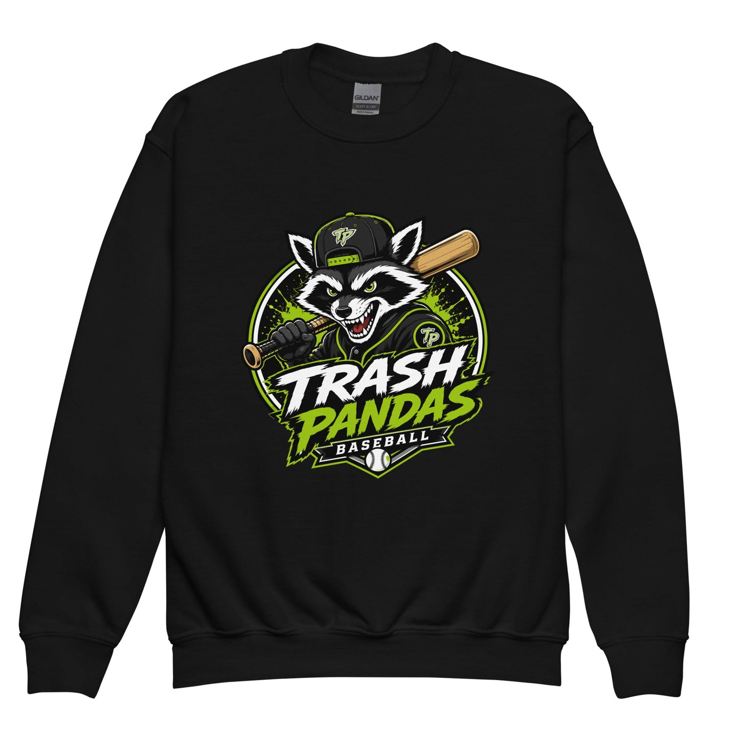 Classic | Youth Sweatshirt | Trash Pandas Baseball Organization | Mascot Logo