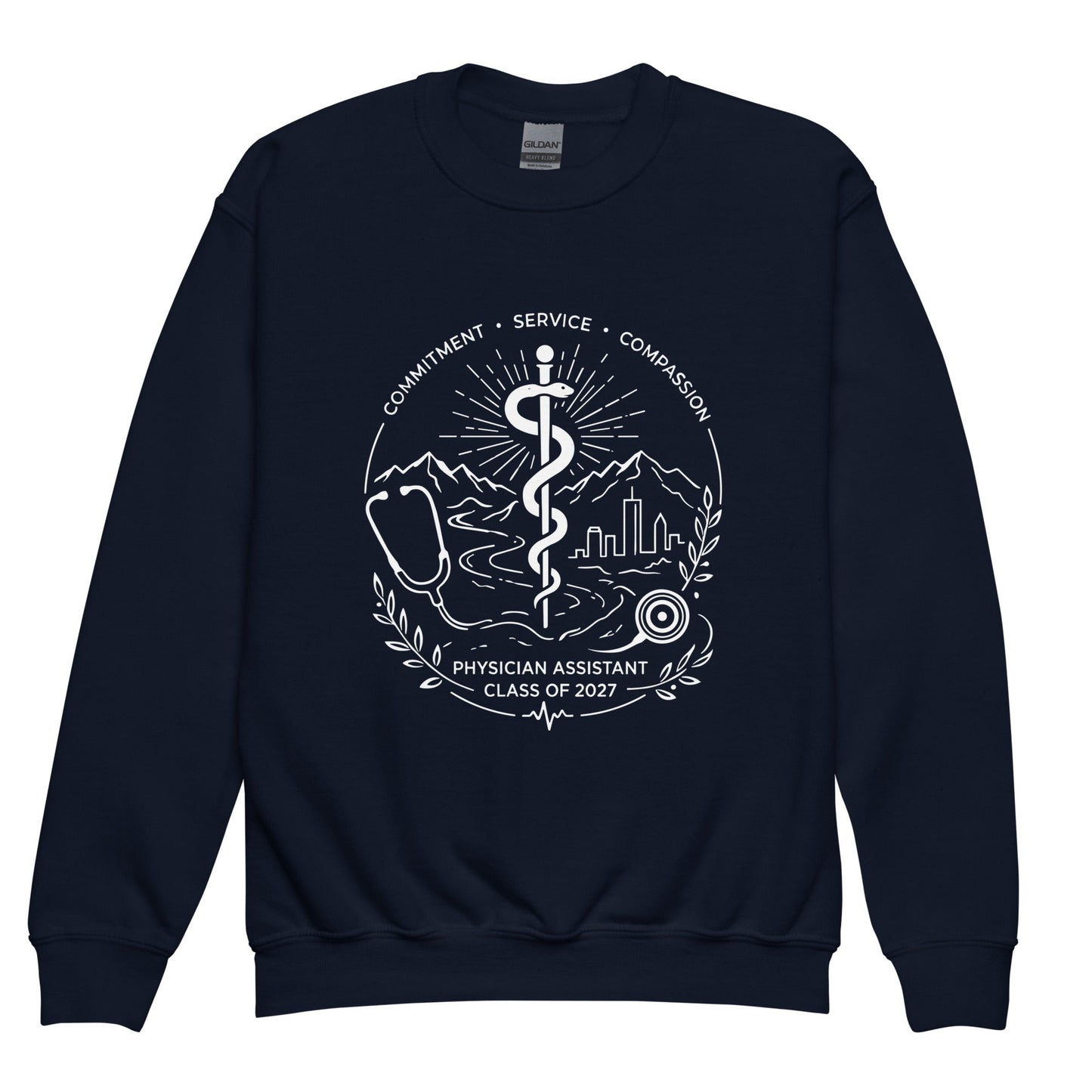 Classic | Youth Sweatshirt | Trine PA program | Crest Logo
