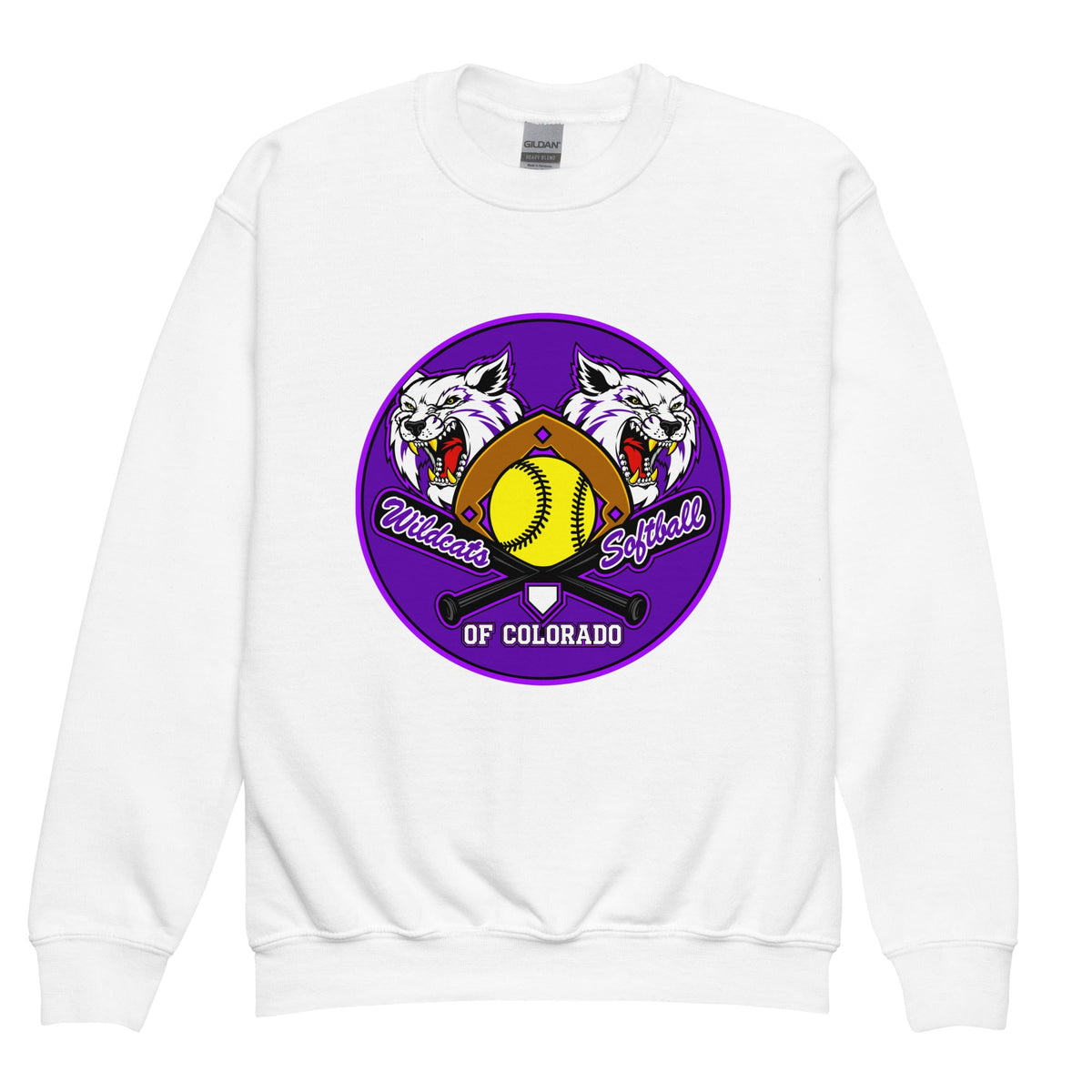 Classic | Youth Sweatshirt | Wildcats Softball | Badge Logo