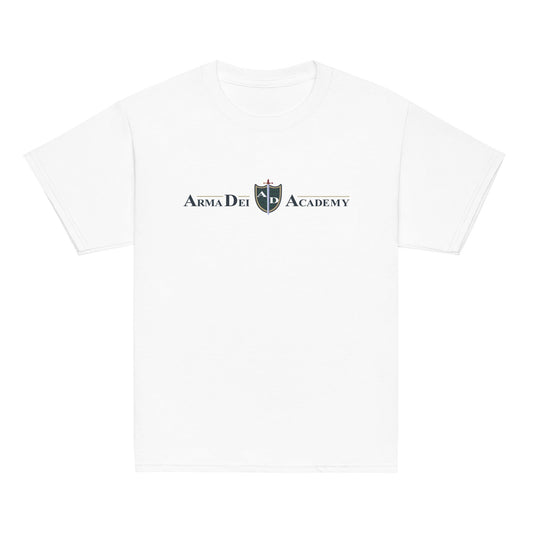 Classic | Youth T Shirt | Arma Dei Academy | Text Shield Logo