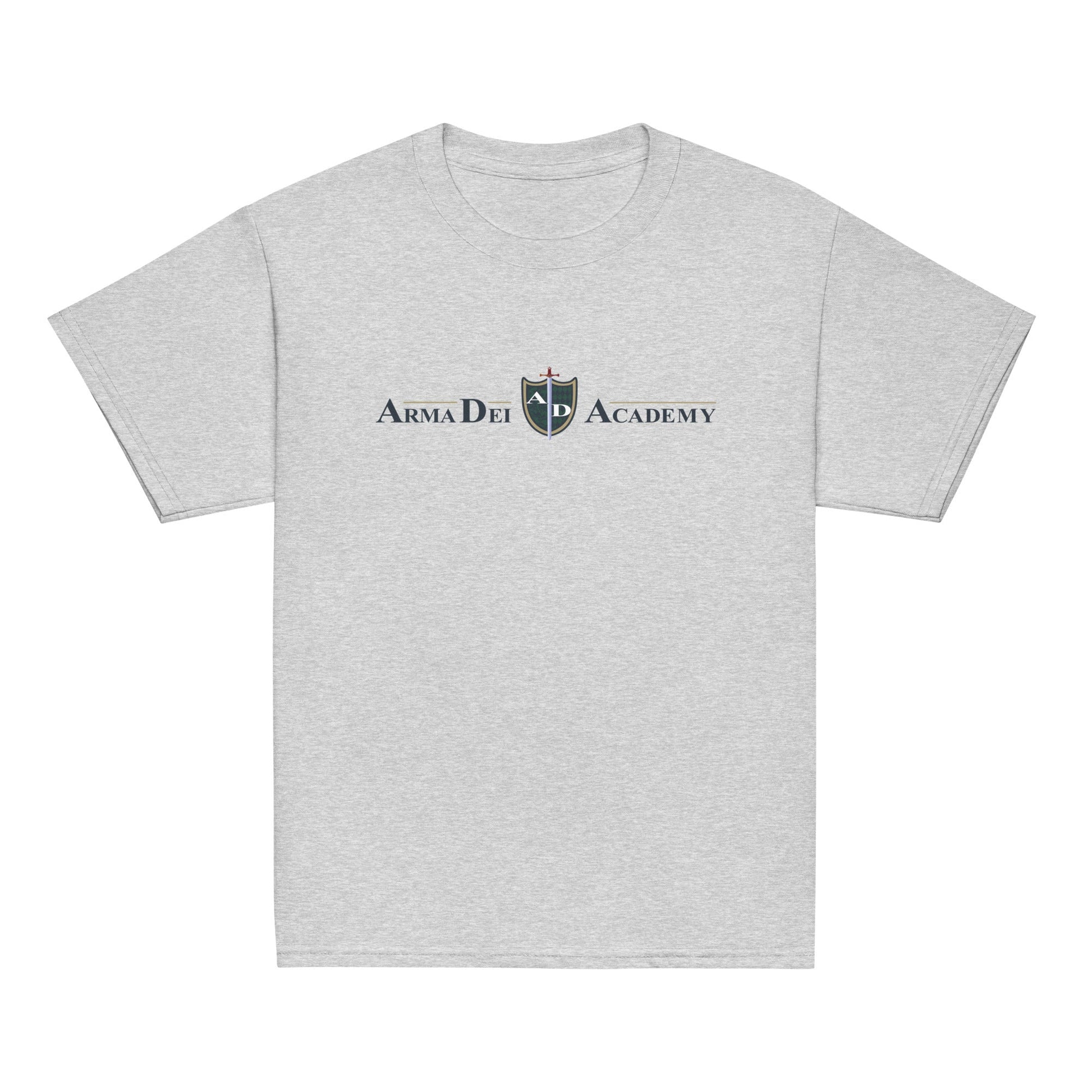 Classic | Youth T Shirt | Arma Dei Academy | Text Shield Logo