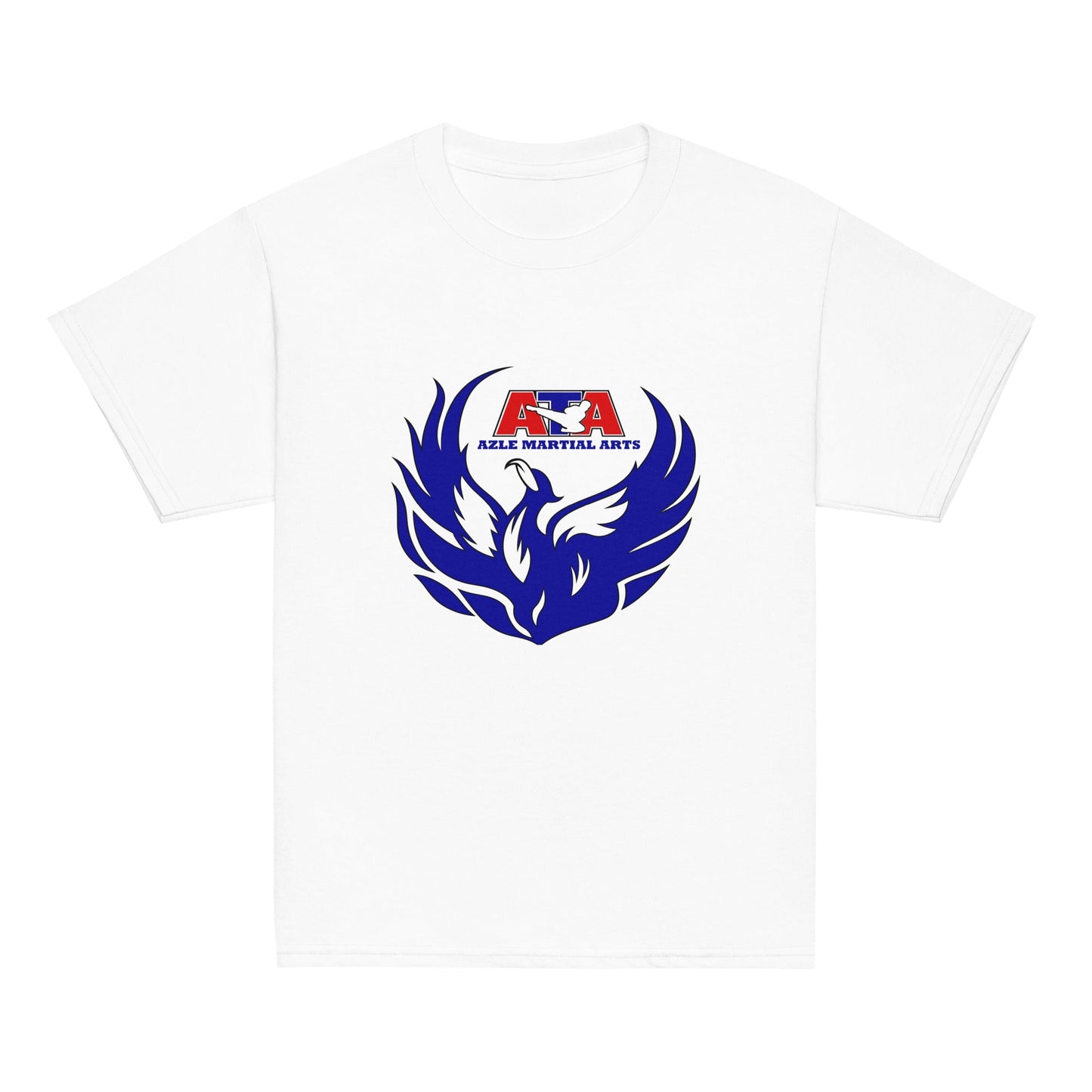 Classic | Youth T Shirt | Azle Martial Arts | Blue Fire Crest Logo