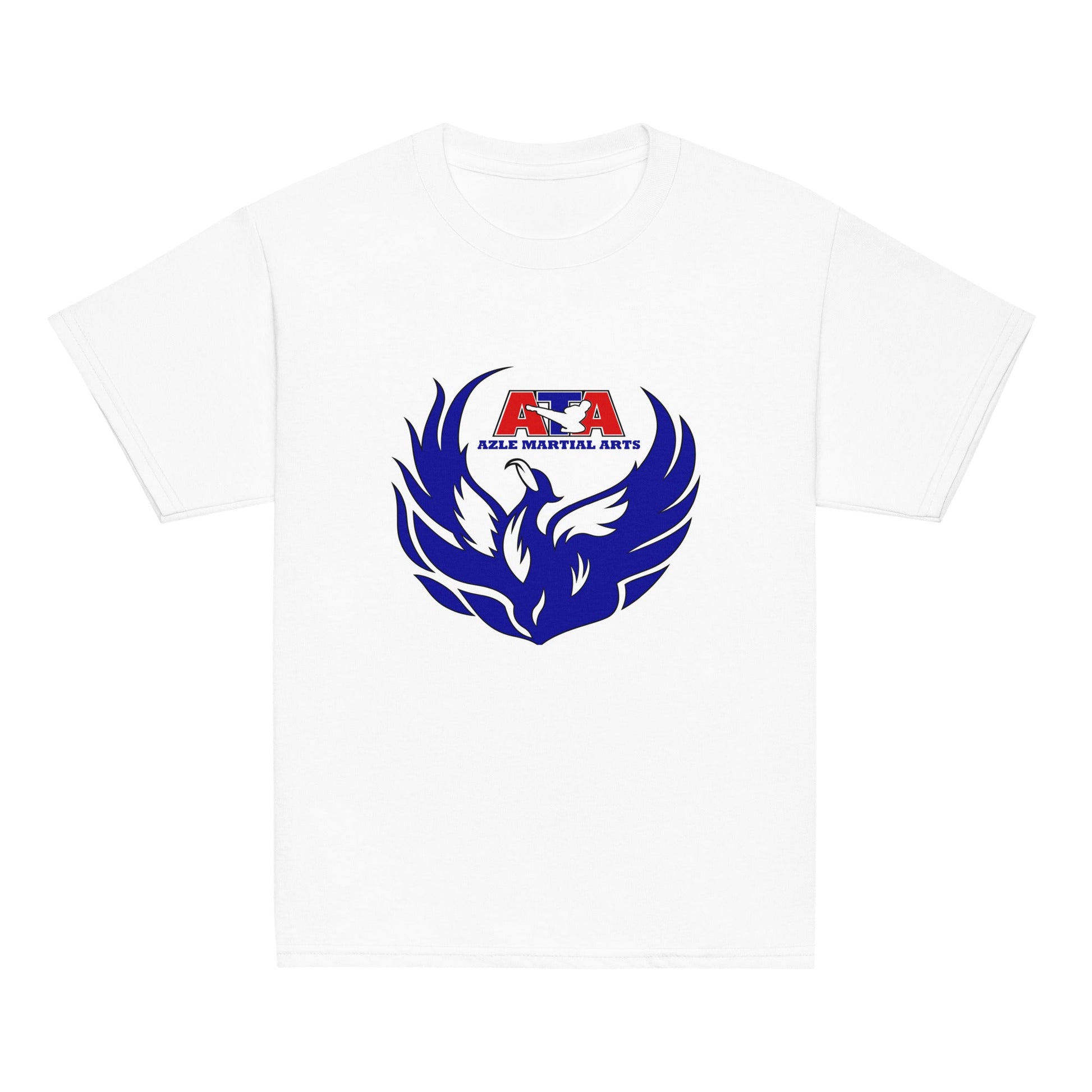 Classic | Youth T Shirt | Azle Martial Arts | Blue Fire Crest Logo