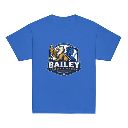 Classic | Youth T Shirt | Bailey Baseball Academy | Shield Logo