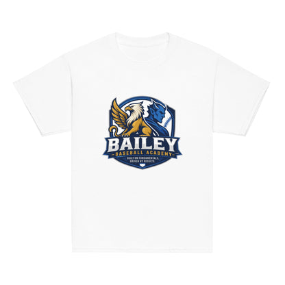 Classic | Youth T Shirt | Bailey Baseball Academy | Shield Logo