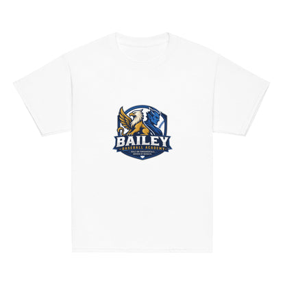 Classic | Youth T Shirt | Bailey Baseball Academy | Shield Logo