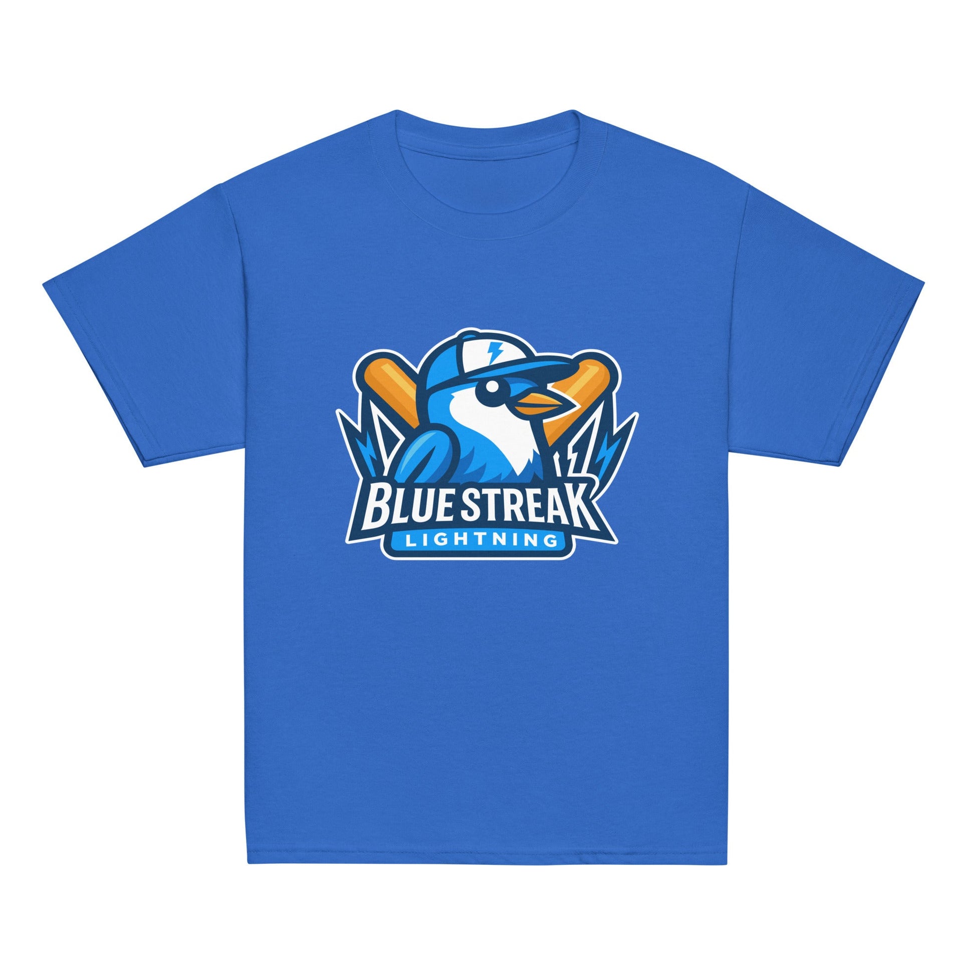 Classic | Youth T Shirt | Blue Streak Lightning | Mascot Logo
