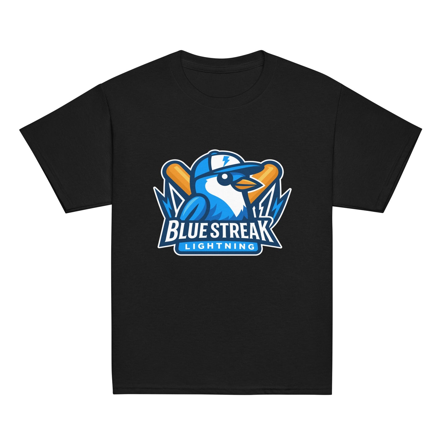 Classic | Youth T Shirt | Blue Streak Lightning | Mascot Logo