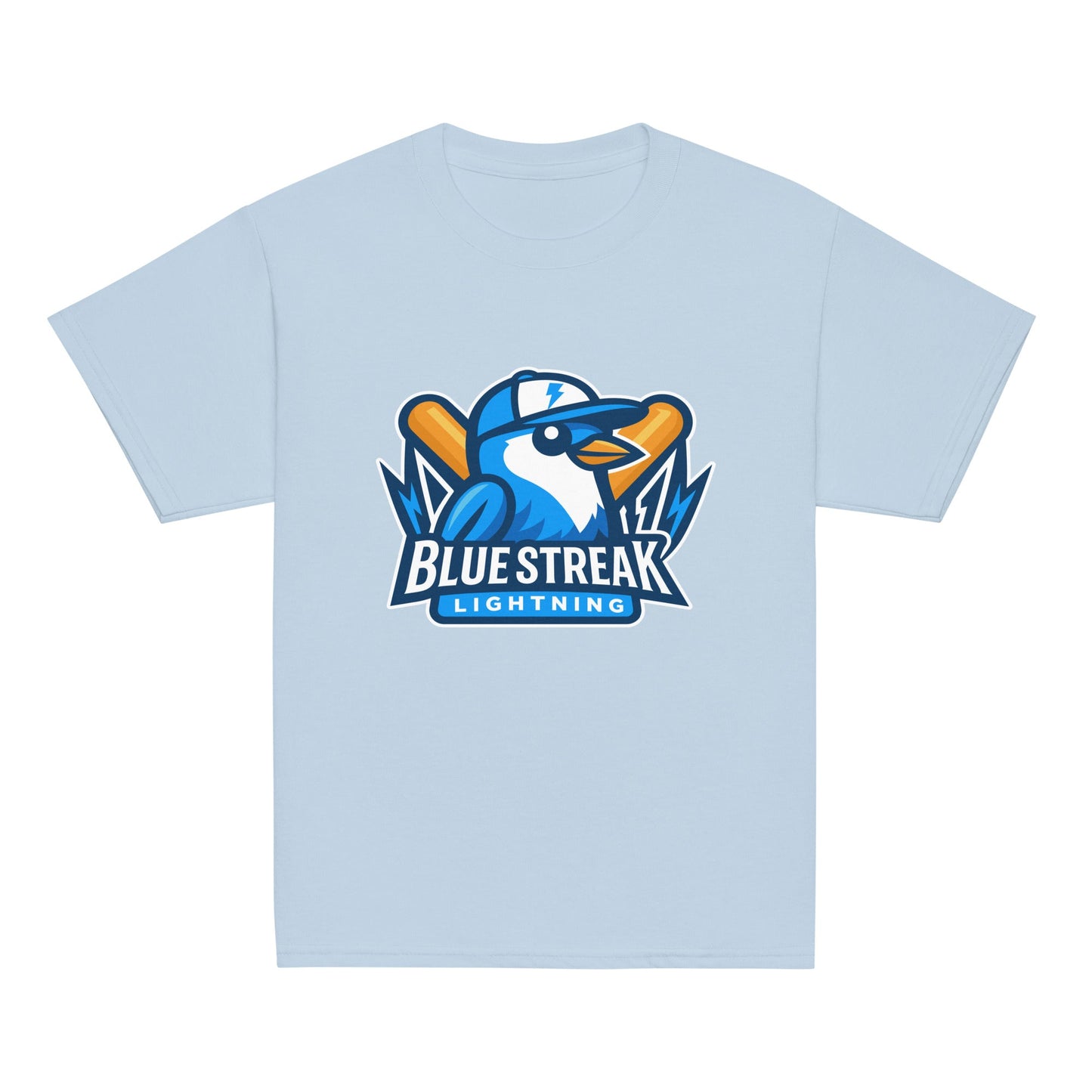 Classic | Youth T Shirt | Blue Streak Lightning | Mascot Logo