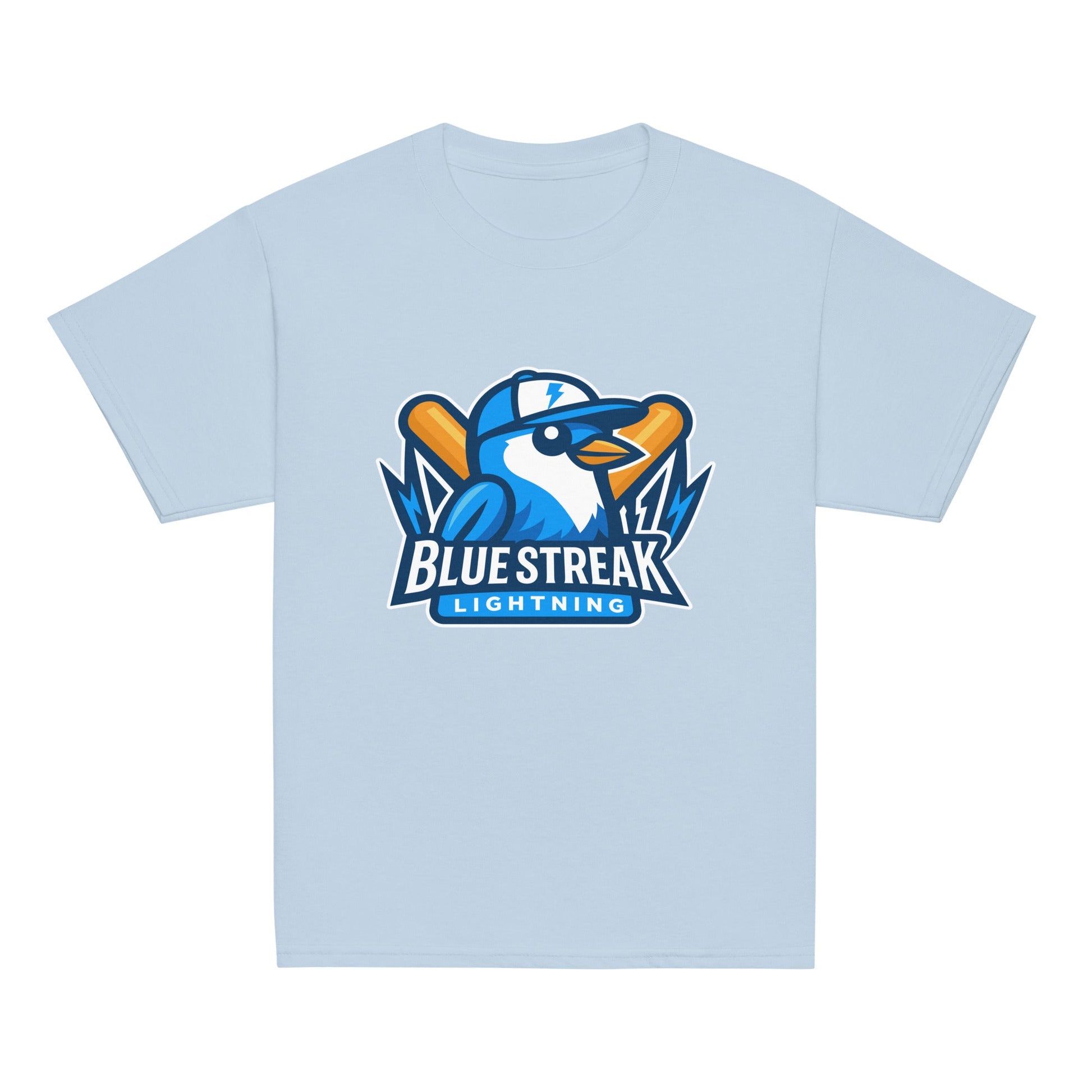 Classic | Youth T Shirt | Blue Streak Lightning | Mascot Logo