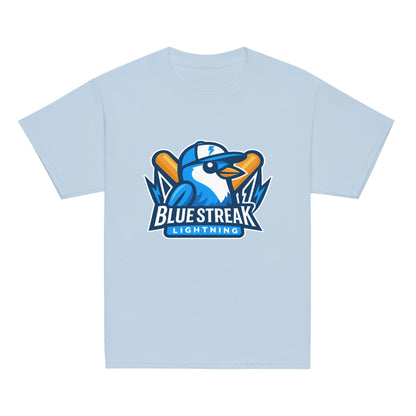 Classic | Youth T Shirt | Blue Streak Lightning | Mascot Logo