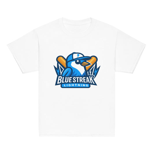 Classic | Youth T Shirt | Blue Streak Lightning | Mascot Logo