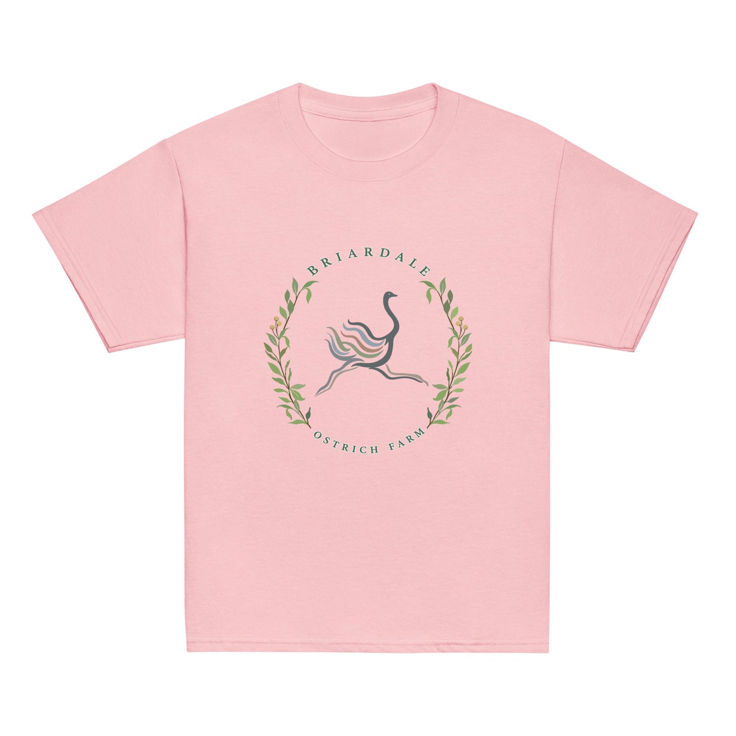 Classic | Youth T Shirt | Briardale Ostrich Farm | Crest Logo
