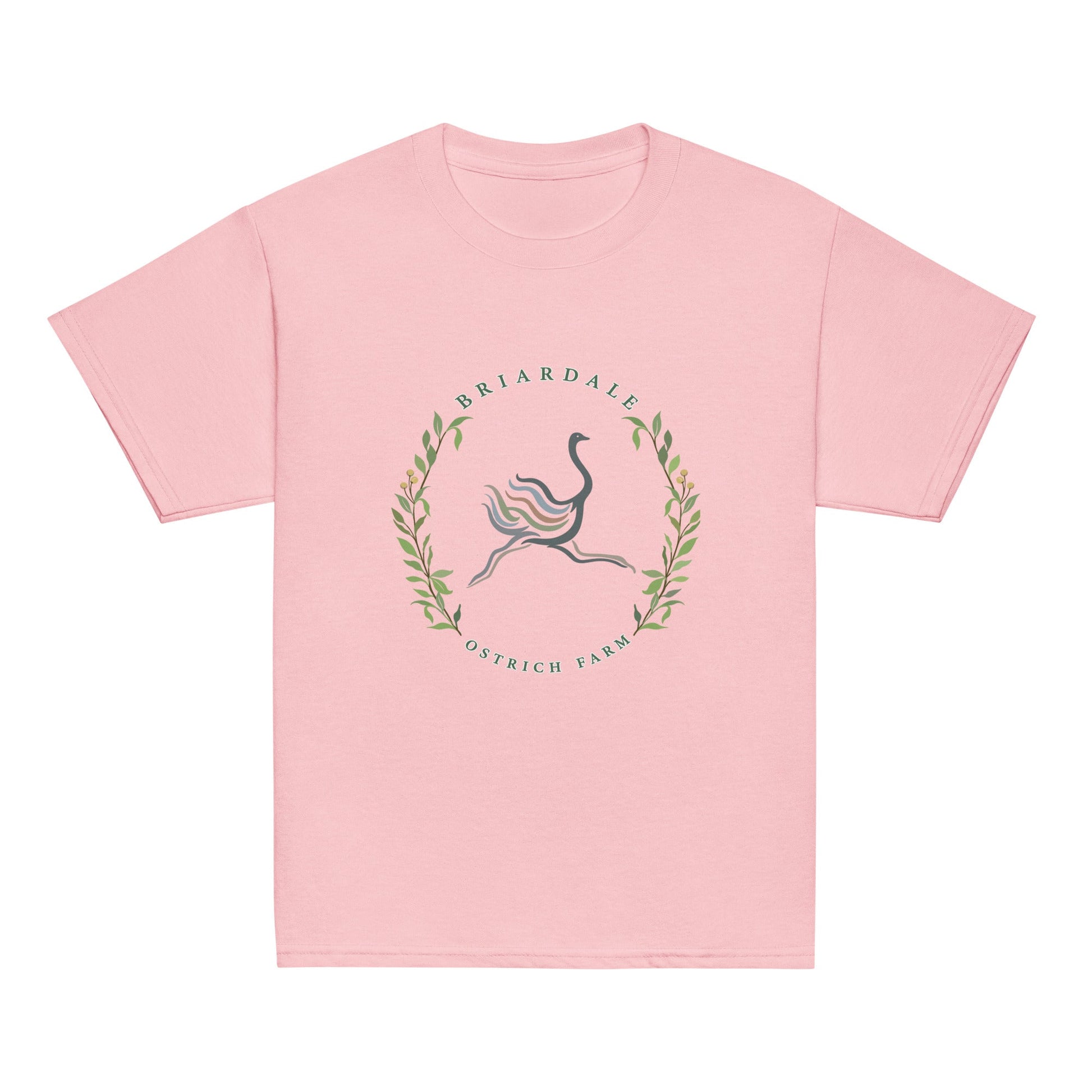 Classic | Youth T Shirt | Briardale Ostrich Farm | Crest Logo