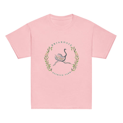 Classic | Youth T Shirt | Briardale Ostrich Farm | Crest Logo