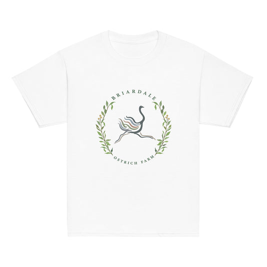 Classic | Youth T Shirt | Briardale Ostrich Farm | Crest Logo