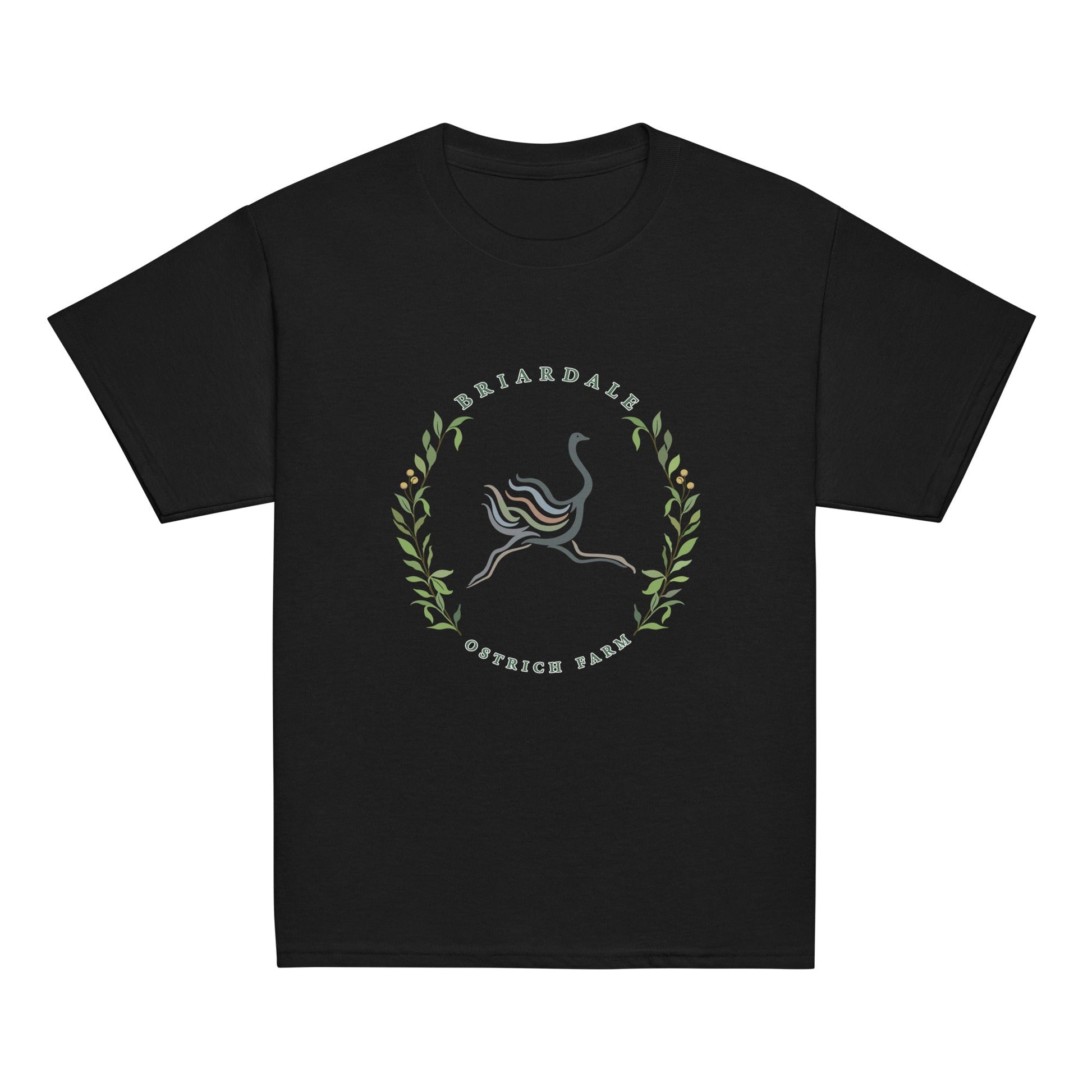 Classic | Youth T Shirt | Briardale Ostrich Farm | Crest Logo