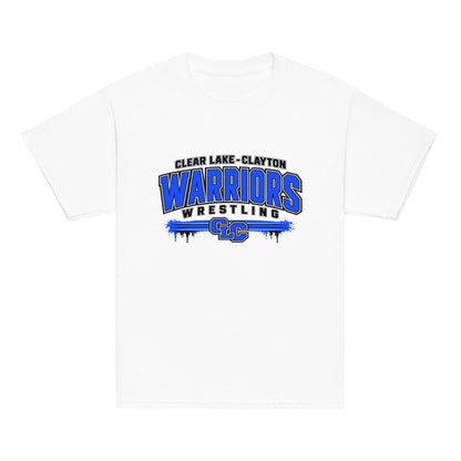Classic | Youth T Shirt | Clear Lake - Clayton Wrestling | Warrior Crest Logo