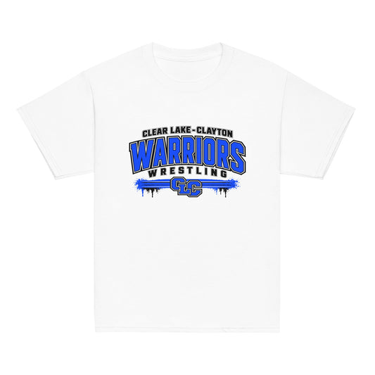Classic | Youth T Shirt | Clear Lake - Clayton Wrestling | Warrior Crest Logo