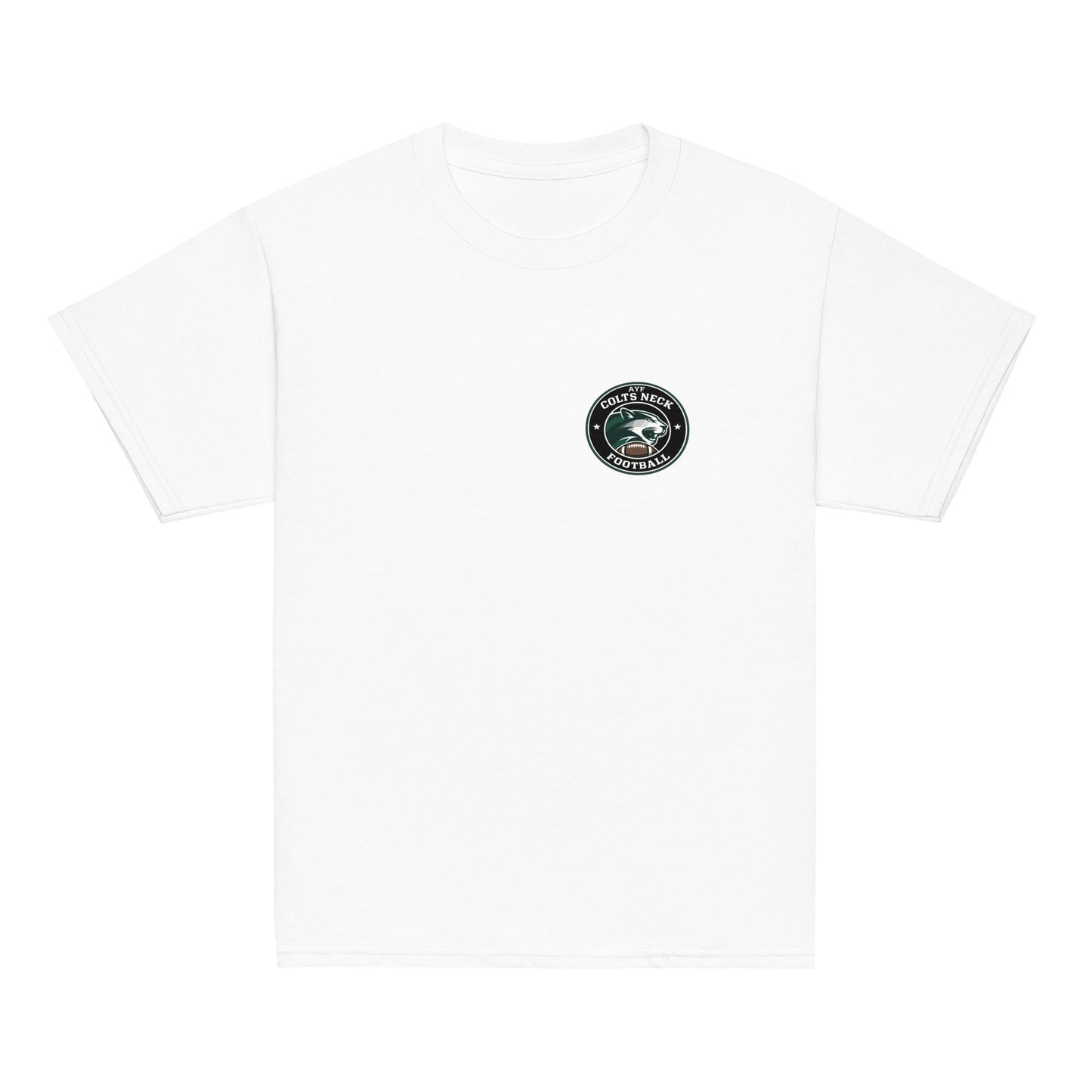 Classic | Youth T Shirt | Colts Neck Cougars | Youth Tackle Football (AYF) | Varsity Badge Logo
