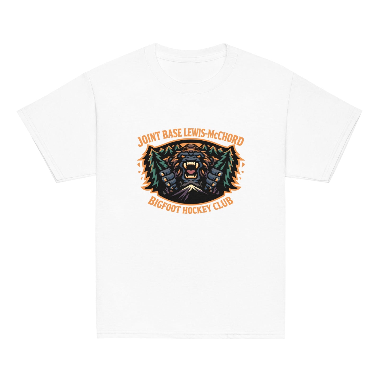 Classic | Youth T Shirt | JBLM Bigfoot Hockey Team | Mascot Logo