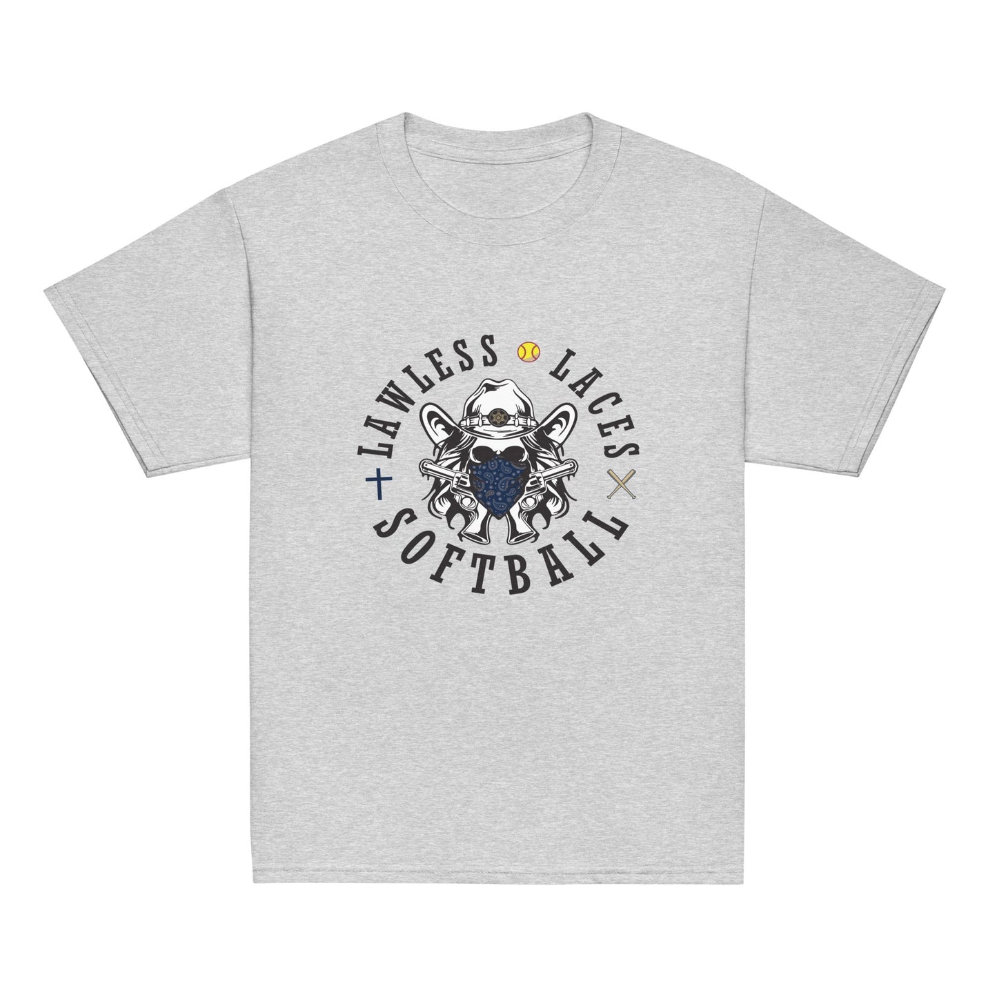 Classic | Youth T Shirt | Lawless Laces Softball | Bandana Mascot Logo
