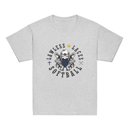 Classic | Youth T Shirt | Lawless Laces Softball | Bandana Mascot Logo