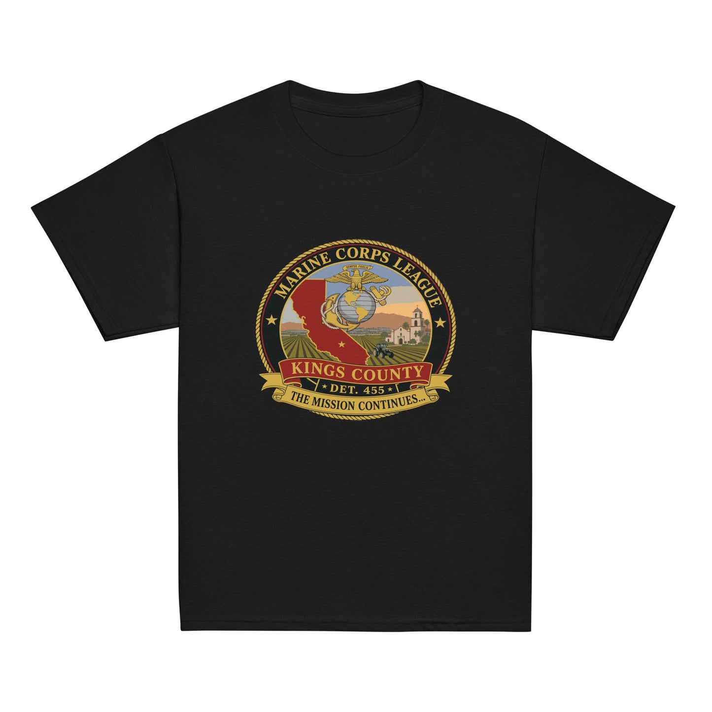 Classic | Youth T Shirt | Marine Corps League kings County Det 455 | Shield Logo