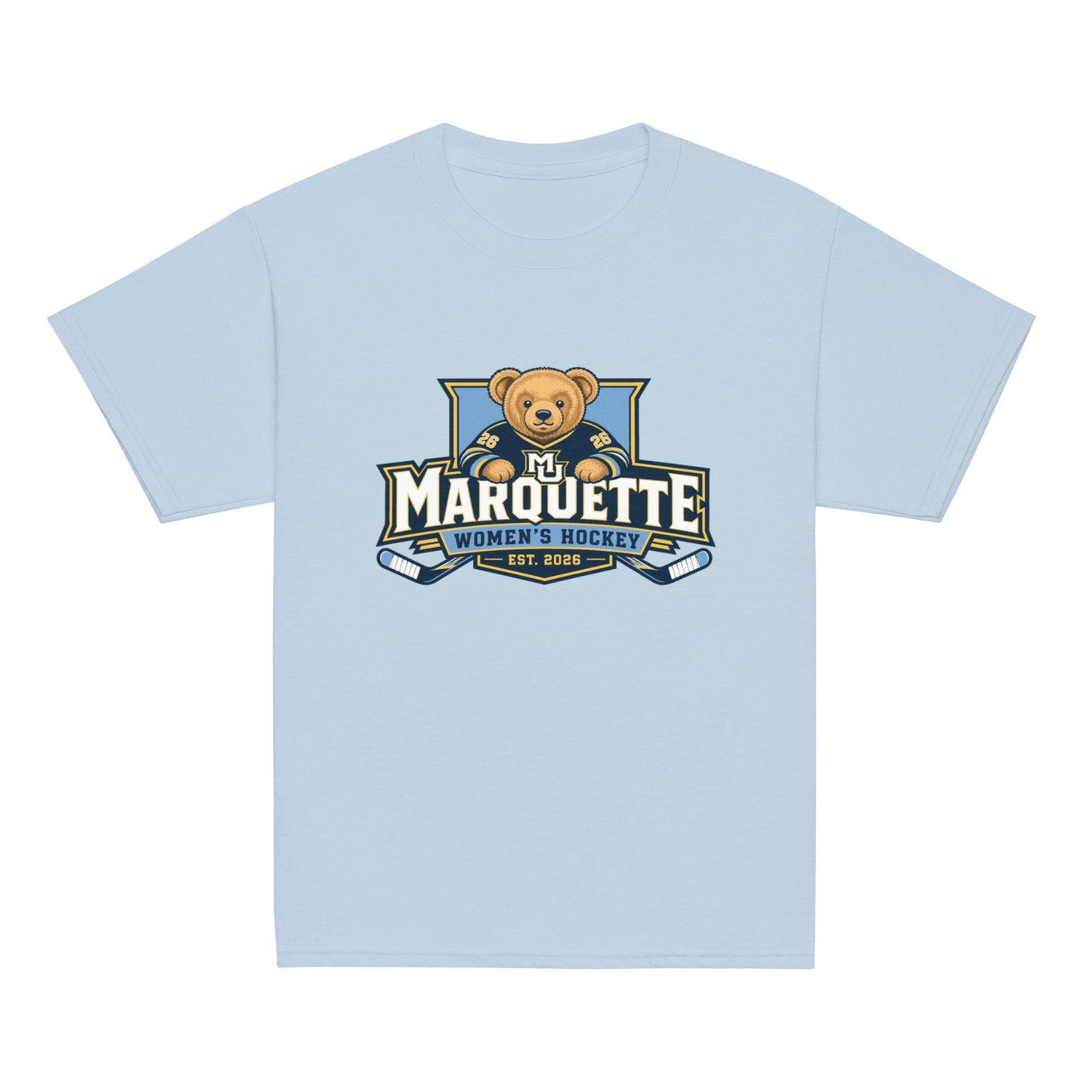 Classic | Youth T Shirt | Marquette University Women's Hockey | Bear Athletics Logo