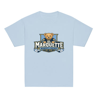 Classic | Youth T Shirt | Marquette University Women's Hockey | Bear Athletics Logo