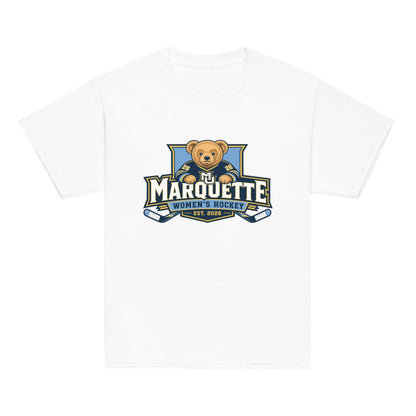 Classic | Youth T Shirt | Marquette University Women's Hockey | Bear Athletics Logo