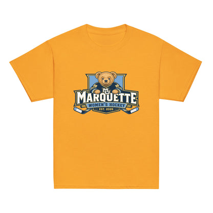 Classic | Youth T Shirt | Marquette University Women's Hockey | Bear Athletics Logo
