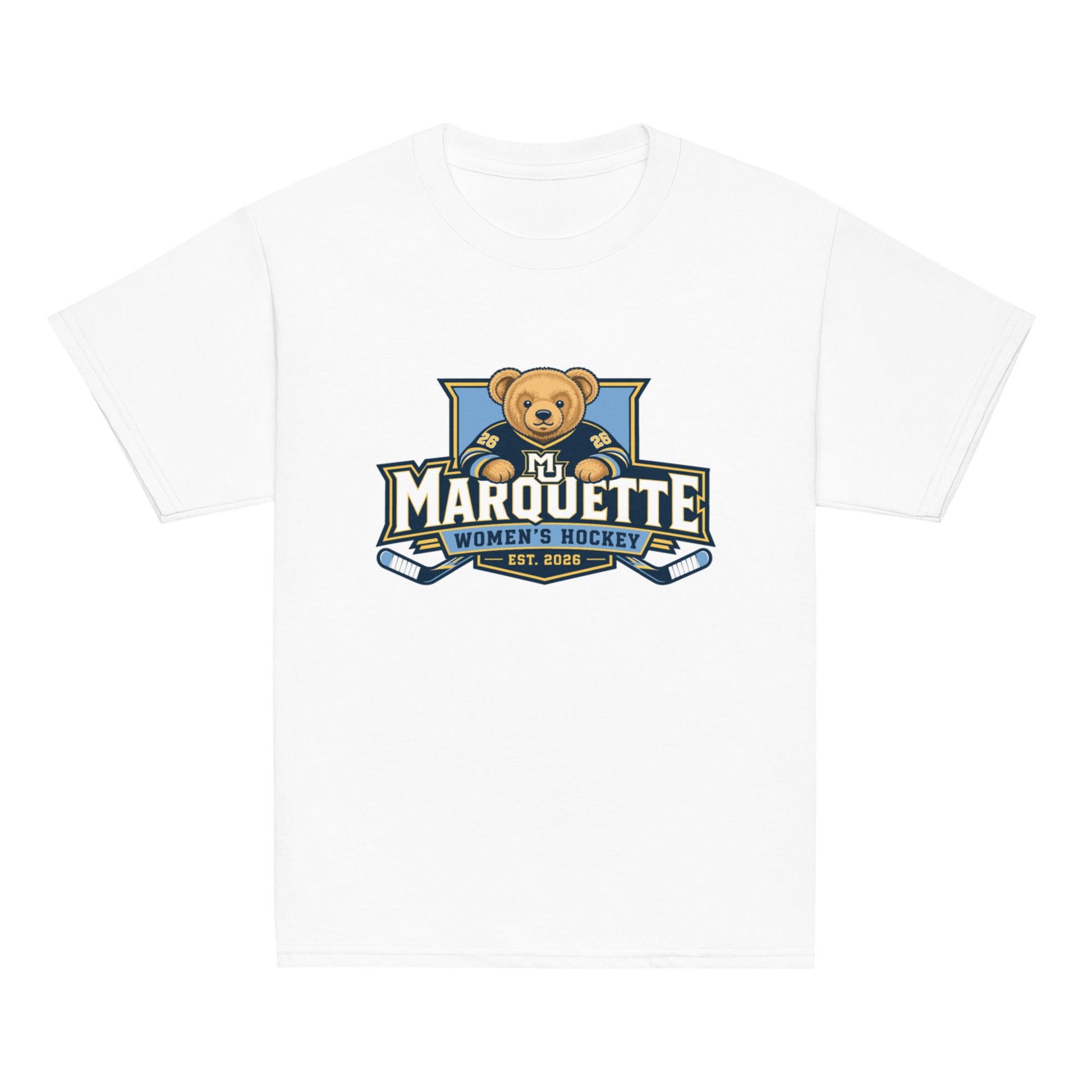 Classic | Youth T Shirt | Marquette University Women's Hockey | Bear Athletics Logo