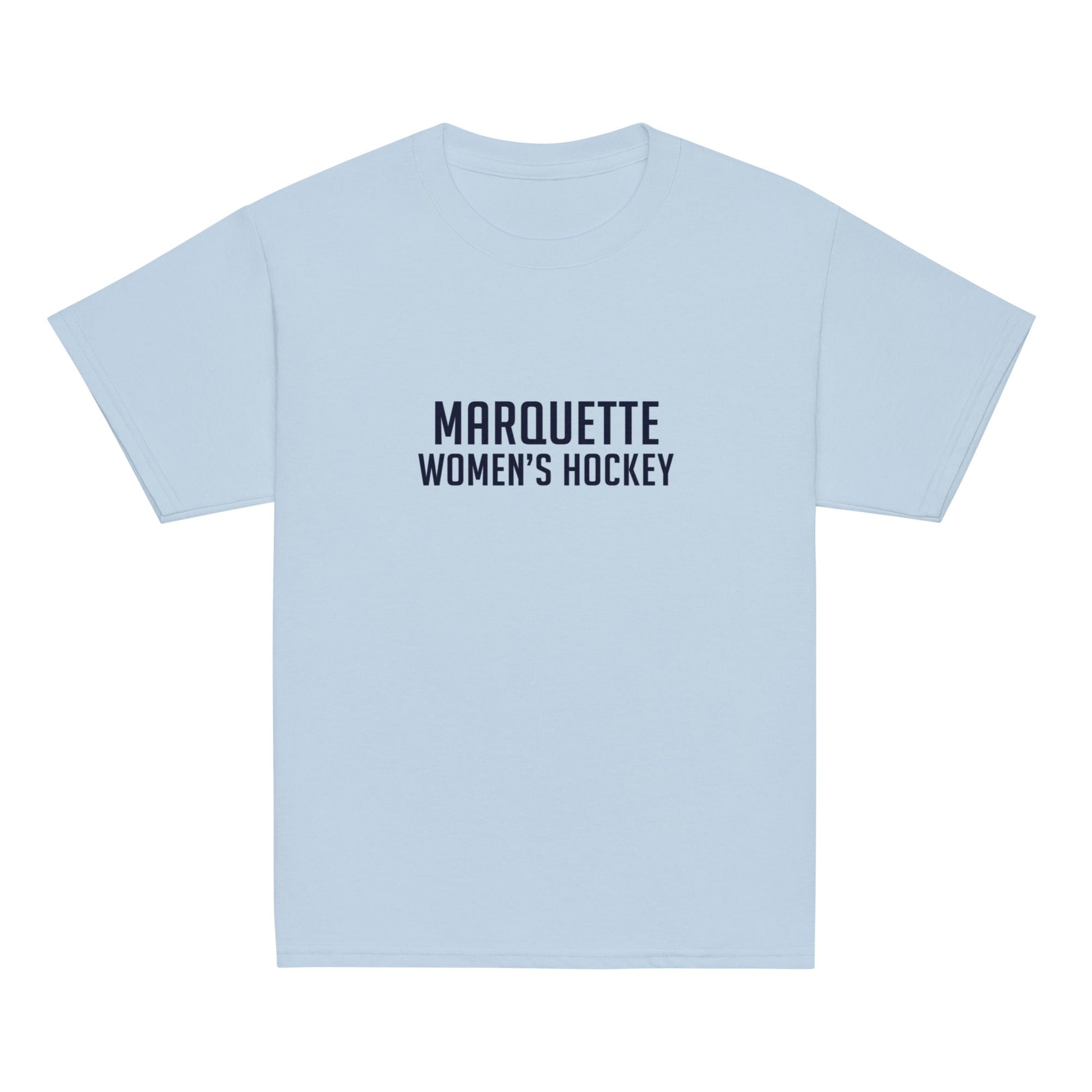 Classic | Youth T Shirt | Marquette University Women's Hockey | Collegiate Front Logo