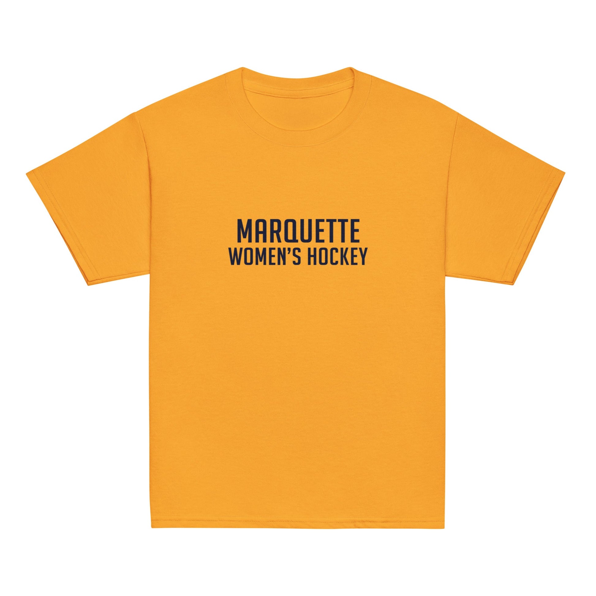 Classic | Youth T Shirt | Marquette University Women's Hockey | Collegiate Front Logo